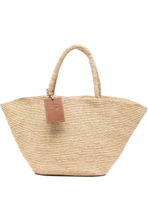 MANEBI Handbags, female, , ONE SIZE, Sand Coloured Tote Bag with Round Handles