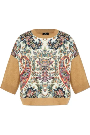Etro Round-neck Knitwear, female, , M, Jumper with Silk Insert