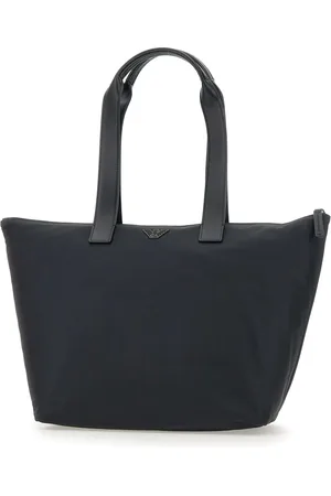 Emporio Armani Nylon Shopper Handbag with Leather Inserts