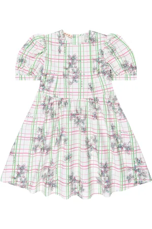 Marni Dresses, female, , 14 Y, Checked Floral Dress in Multicolour