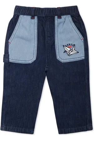 Kenzo Seigaiha Denim Jeans with Embroidery