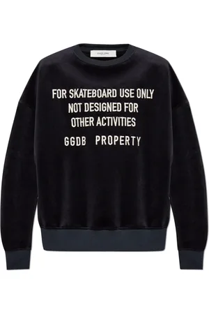 Golden Goose Sweatshirts, male, , L, Velour Sweatshirt with Logo