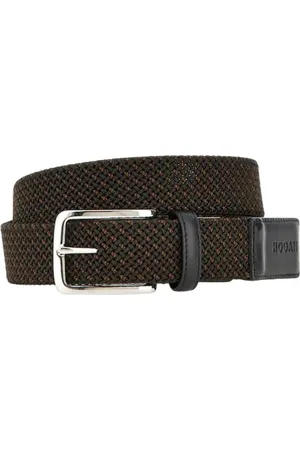 Hogan Belts, male, , 100 CM, Embossed Elastic Ribbon Leather Belt