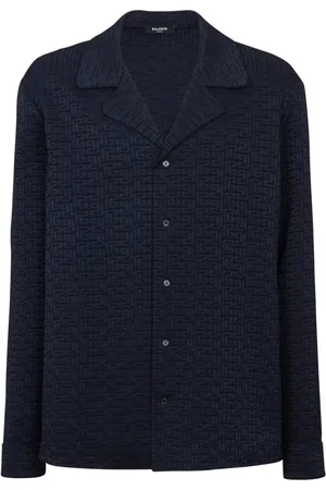 Balmain Casual Shirts, male, , L, Labyrinth Jacquard Pyjama Shirt