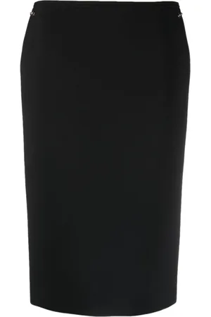 Gucci Midi Skirts, female, , S, Horsebit Wool Midi Skirt