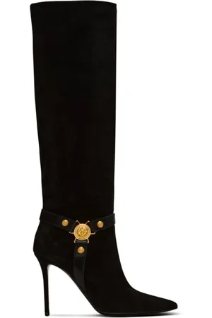 Balmain Heeled Boots, female, , 4 UK, High Suede Harness Boots