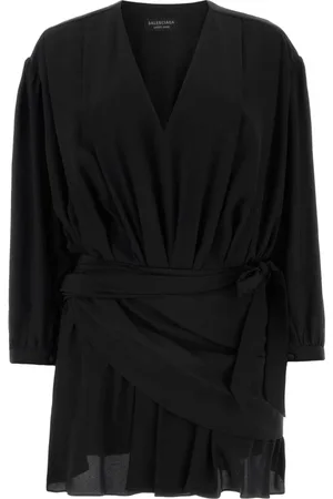 Balenciaga Silk V-Neck Mini Dress