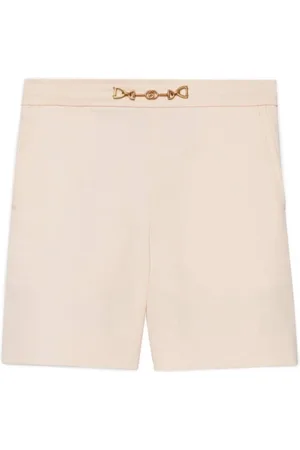 Gucci Shorts, unisex, , 8 Y, Double G Plaque Straight Hem Shorts