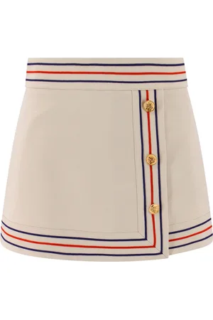 Gucci Short Skirts, female, , S, Linen and Cotton Mini Wrap Skirt