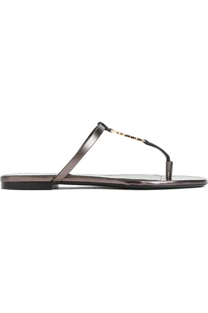 Saint Laurent Flip Flops, female, , 4 1/2 UK, Leather Sandals Almond Toe