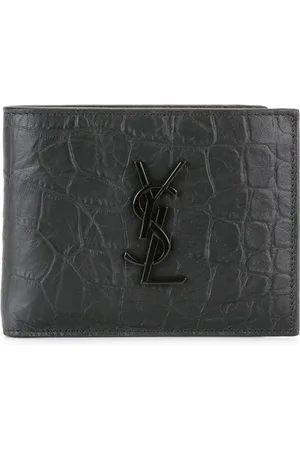 Saint Laurent Crocodile Effect Leather Wallet
