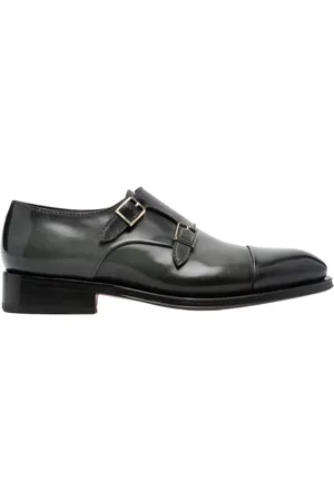 santoni Business Shoes, male, , 7 1/2 UK, Calf 2 Buckle Sole Flats