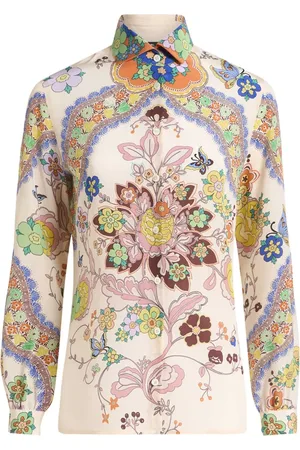 Etro Shirts, female, , S, Floral Paisley Silk Shirt Multicolour