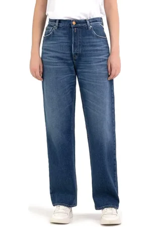 Replay Straight Jeans, female, , W27, Jaylie Dark Wide Leg Fit Jeans