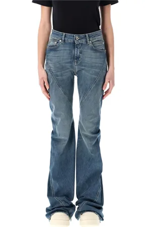 Rick Owens Boot-cut Jeans, female, , W25, Indigo Washed Bias Bootcut Jeans