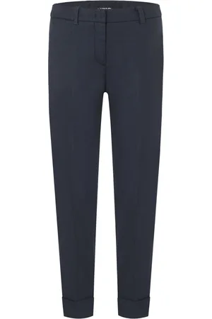 Cambio Slim-fit Trousers, female, , 2XL, Stylish Cropped Navy Trousers