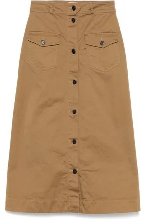 Saint Laurent A-Line Skirt with Front Pockets