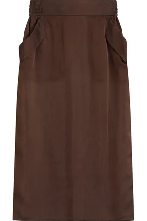 Saint Laurent Silk Midi Skirt