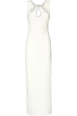 Guess Maxi Dresses, female, , L, Ankle-Length Dress with Cut-Out Neckline and Rhinestone Details
