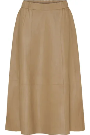 Btfcph Midi Skirts, female, , S, A-Shape Leather Skirt Latte