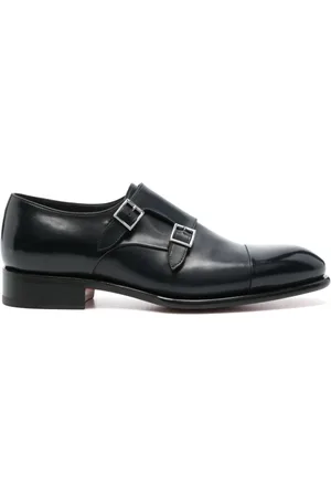 santoni Business Shoes, male, , 7 UK, Leather Monk Strap Shoes