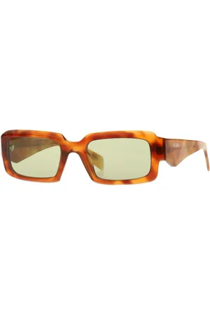 Prada Geometric Oversized Sunglasses with Green Lenses
