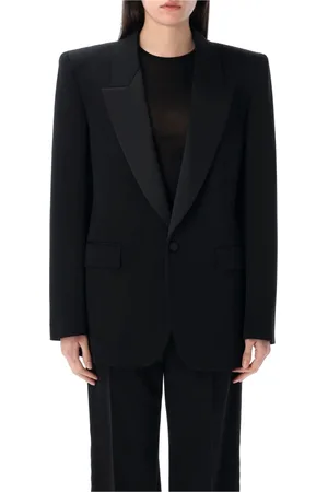 Saint Laurent Blazers, female, , M, Grain de Poudre Tuxedo Jacket