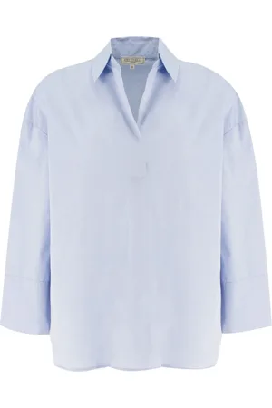 ANTONELLI Blouses, female, , M, Cotton Poplin V-Neck Shirt