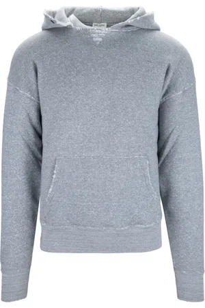 Saint Laurent Hooded Sweatshirt with Distressed Print