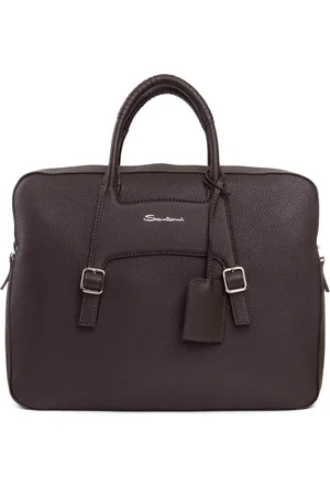 santoni Leather Shoulder Bag Hammered