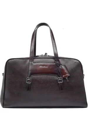 santoni Weekend Bags, female, , ONE SIZE, Embossed Leather Weekend Bag