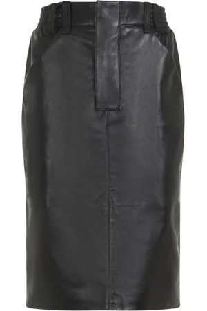 Saint Laurent Midi Skirts, female, , S, Lamb Leather Midi Skirt