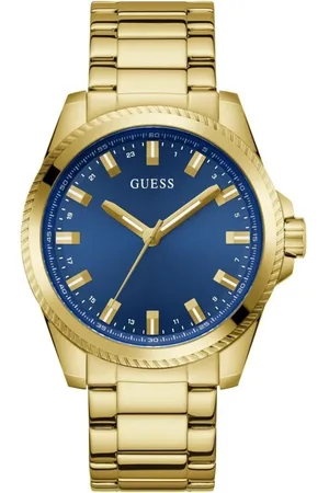 Guess Watches, male, , ONE SIZE, Gold Blue Quartz Watch