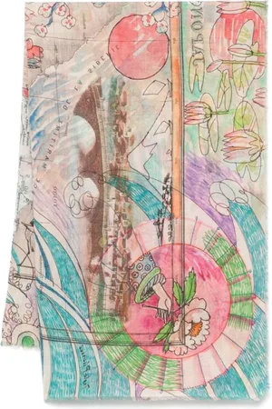 Faliero Sarti Scarves, female, , ONE SIZE, Graphic Print Frayed Edge Scarf