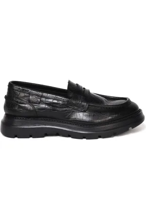 Giuliano Galiano Loafers, male, , 7 UK, Leather Crocodile Loafers Made in Italy