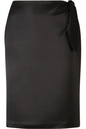Saint Laurent Midi Skirts, female, , L, Straight Midi Skirt with Waist Tie