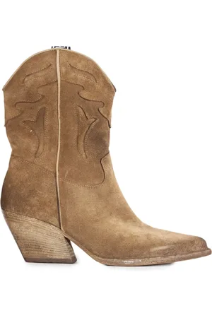 Elena Iachi Vintage Camel Suede Texan Boots
