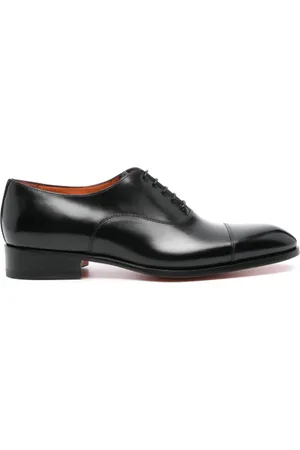 santoni Business Shoes, male, , 9 1/2 UK, Polished Leather Oxford Shoes