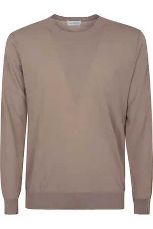 BALLANTYNE Round-neck Knitwear, male, , 3XL, Neutral Cotton Jumper Ss25