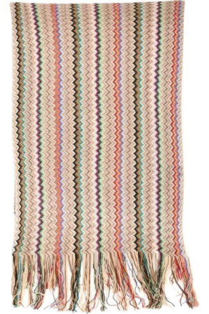 Missoni Scarves, unisex, , ONE SIZE, Chevron Pattern Viscose Scarf with Fringes