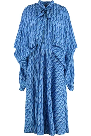 Balenciaga Shirt Dresses, female, , XS, Printed Dress with Bow Fastening