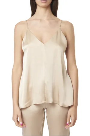 SEMICOUTURE Sleeveless Tops, female, , S, V-neck Silk Top