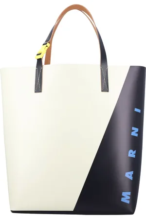 Marni Tote Bags, male, , ONE SIZE, Logo Printed Two-Toned Tote Bag