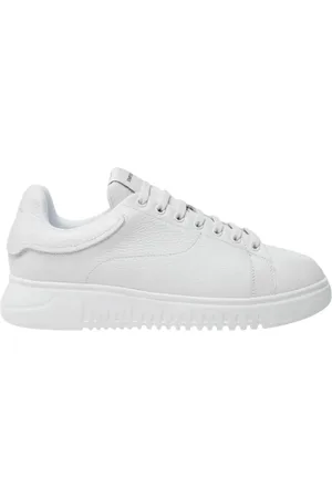 Emporio Armani Sneakers, male, , 5 UK, Leather Sneaker Blue Logo