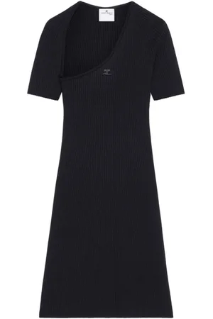 Courrèges Ribbed Knit Logo Dress