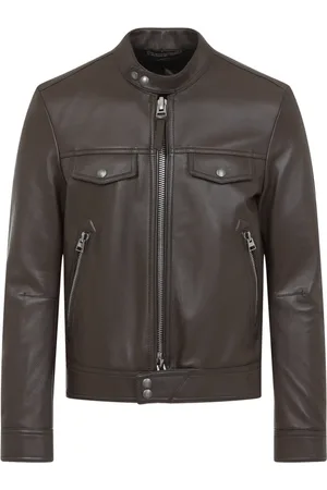 Tom Ford Leather Jackets, male, , XL, Brown Leather Jacket Stylish Design
