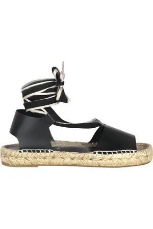 PALOMITAS BY PALOMA BARCELÓ Rafia flat sandals with ankle tie