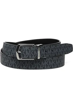 Michael Kors Logo Buckle Reversible Leather Belt /Black
