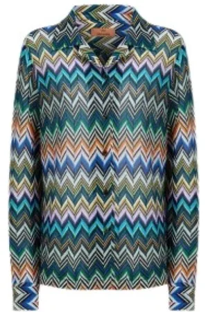 Missoni Shirts, female, , XL, Zigzag Bowling Shirt