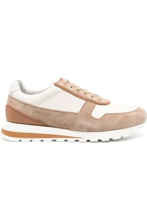 Brunello Cucinelli Sneakers, male, , 10 1/2 UK, Grained calfskin and washed suede runners